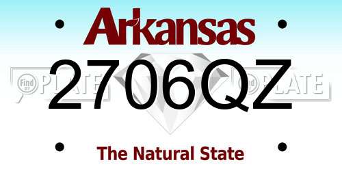 2706QZ Arkansas License Plate