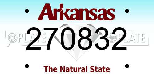 270832 Arkansas License Plate