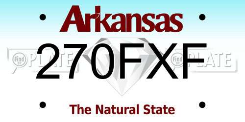 270FXF Arkansas License Plate