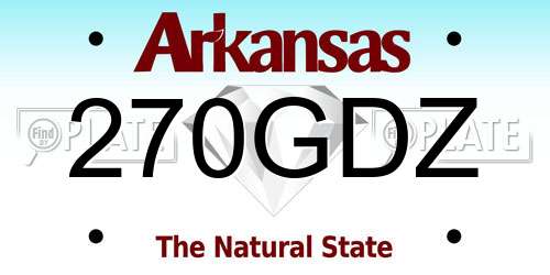 270GDZ Arkansas License Plate