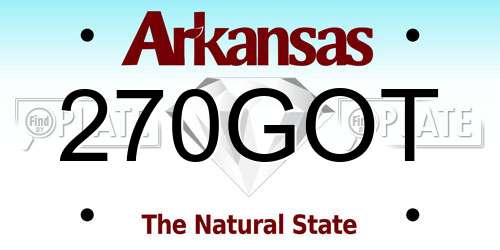 270GOT Arkansas License Plate
