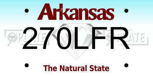 270LFR Arkansas License Plate
