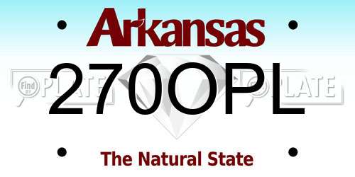 270OPL Arkansas License Plate