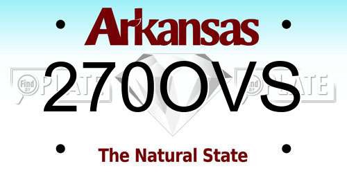 270OVS Arkansas License Plate