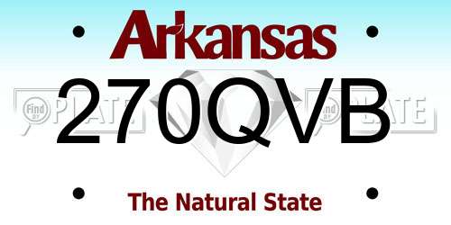 270QVB Arkansas License Plate