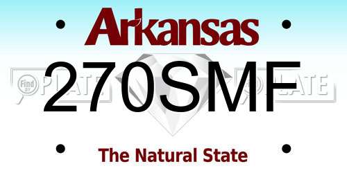 270SMF Arkansas License Plate