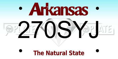 270SYJ Arkansas License Plate
