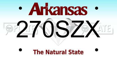 270SZX Arkansas License Plate