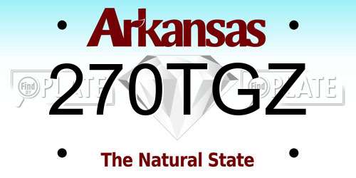 270TGZ Arkansas License Plate