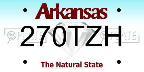 270TZH Arkansas License Plate