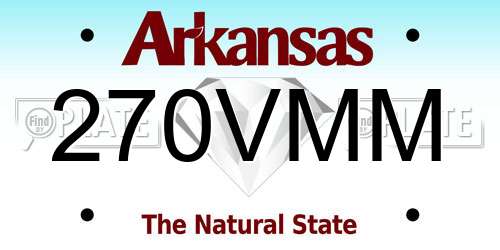 270VMM Arkansas License Plate