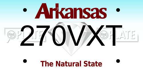 270VXT Arkansas License Plate
