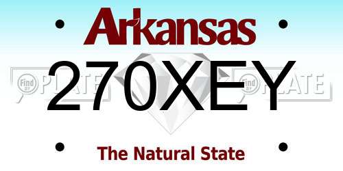270XEY Arkansas License Plate