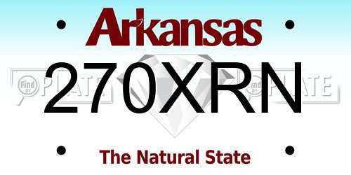 270XRN Arkansas License Plate