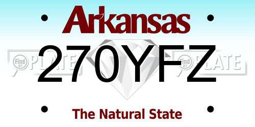 270YFZ Arkansas License Plate