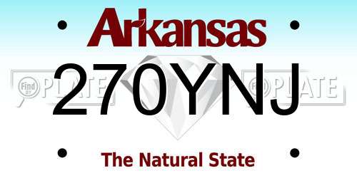 270YNJ Arkansas License Plate