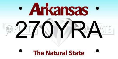 270YRA Arkansas License Plate