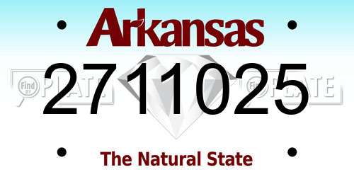 2711025 Arkansas License Plate