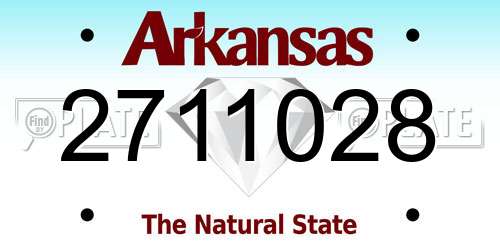 2711028 Arkansas License Plate