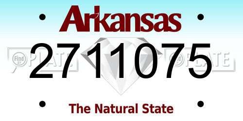 2711075 Arkansas License Plate