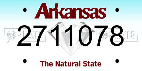 2711078 Arkansas License Plate