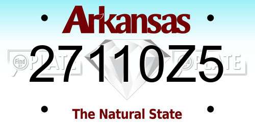 27110Z5 Arkansas License Plate