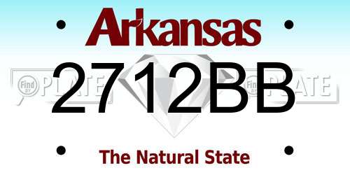 2712BB Arkansas License Plate