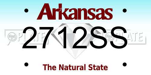2712SS Arkansas License Plate