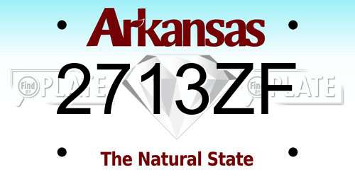 2713ZF Arkansas License Plate