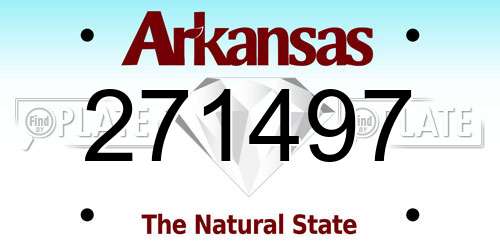 271497 Arkansas License Plate