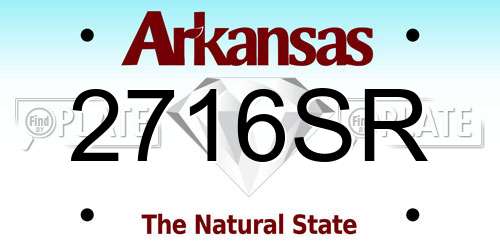 2716SR Arkansas License Plate