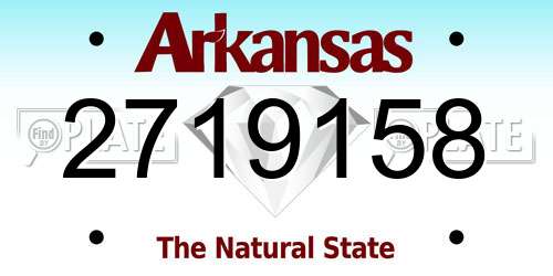 2719158 Arkansas License Plate