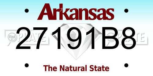 27191B8 Arkansas License Plate