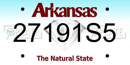 27191S5 Arkansas License Plate