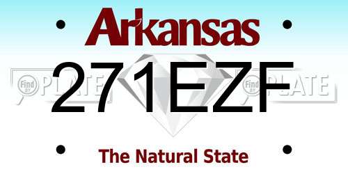 271EZF Arkansas License Plate