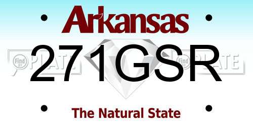 271GSR Arkansas License Plate