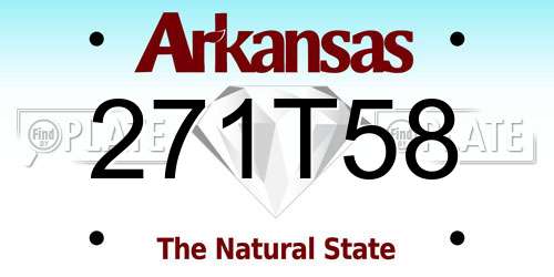 271T58 Arkansas License Plate