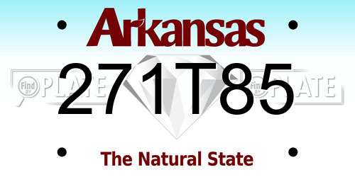 271T85 Arkansas License Plate
