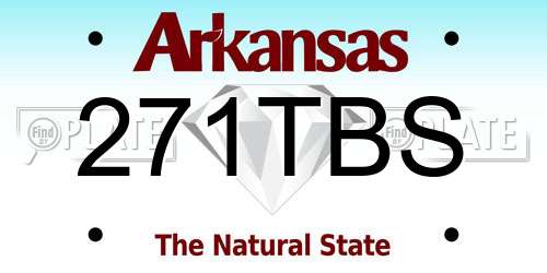 271TBS Arkansas License Plate