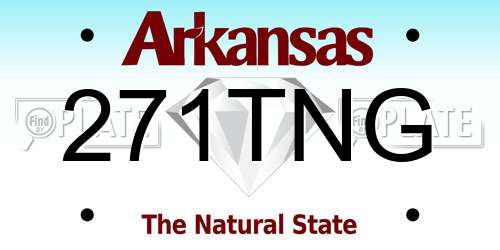 271TNG Arkansas License Plate