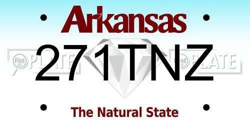 271TNZ Arkansas License Plate