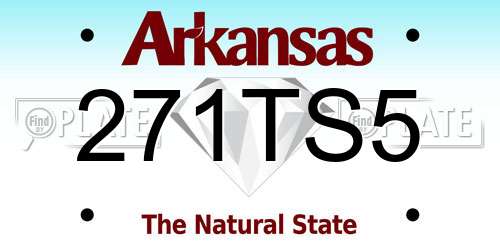 271TS5 Arkansas License Plate