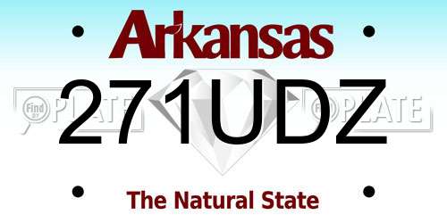 271UDZ Arkansas License Plate