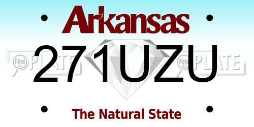 271UZU Arkansas License Plate