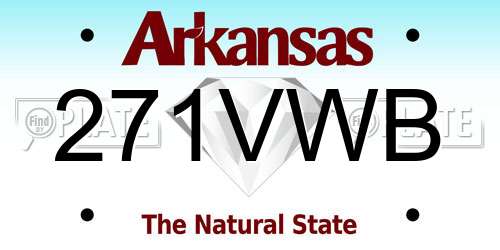 271VWB Arkansas License Plate