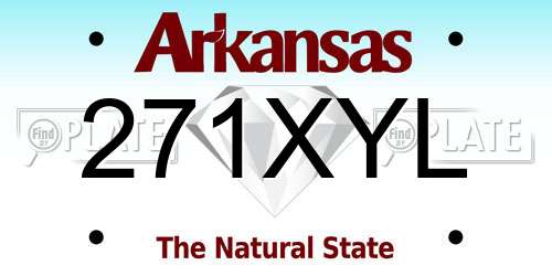 271XYL Arkansas License Plate