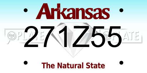 271Z55 Arkansas License Plate