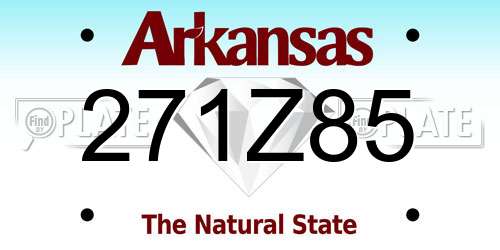 271Z85 Arkansas License Plate
