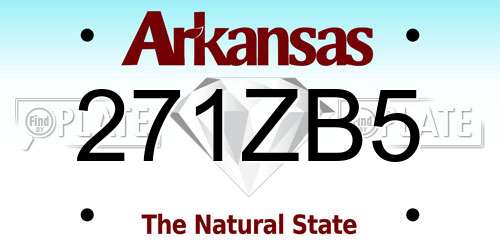 271ZB5 Arkansas License Plate