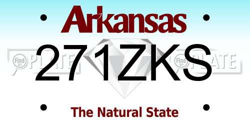 271ZKS Arkansas License Plate